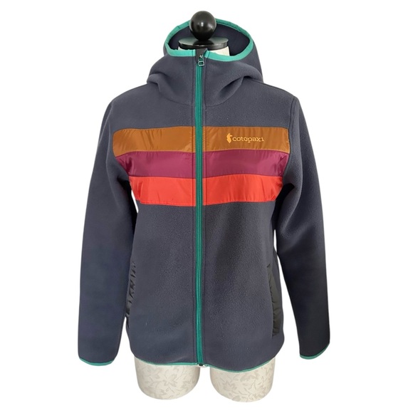 Cotopaxi Women’s Teca Fleece Hooded Full-Zip Jacket Saturn Blue Striped Size M - Picture 4 of 16